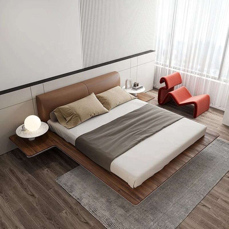 Shipping container house luxury 4 beds room wooden bed tatami bed frame king size