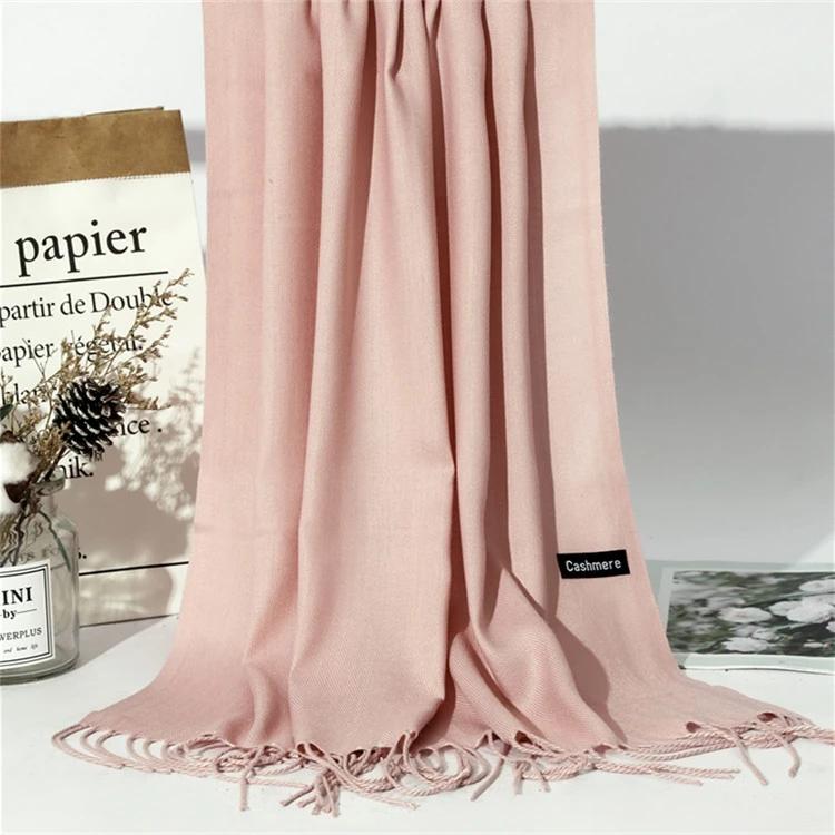 2020 New Soft Cashmere Scarves Women Solid Color Wraps Thin Long Scarf Tassel Casual Lady Winter Female Shawl With Many Colors