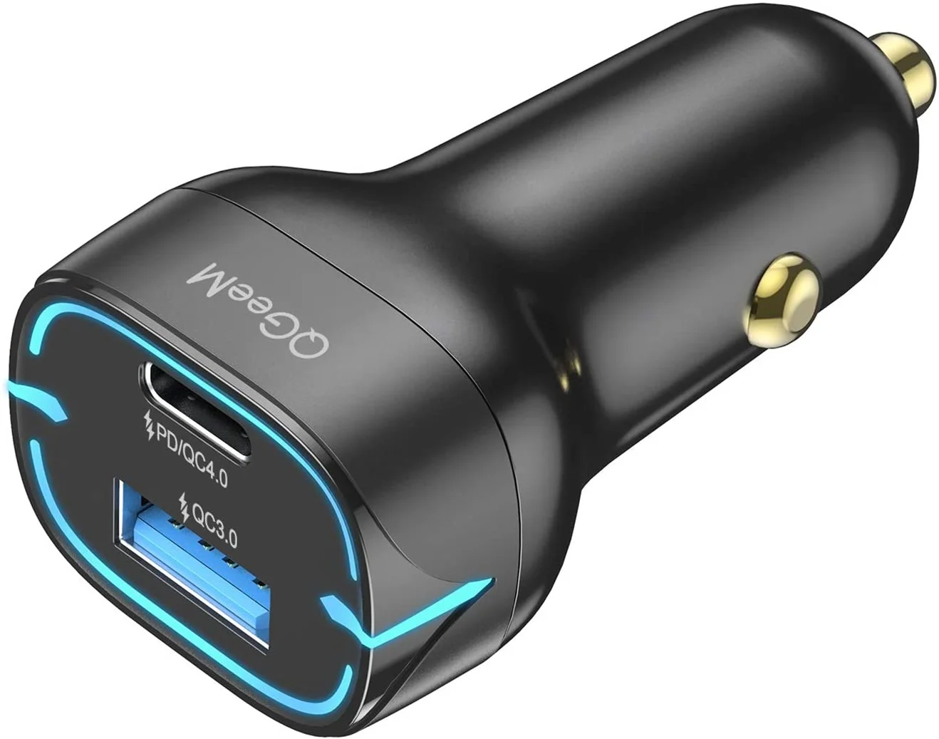 USB A+C Car Charger,QGeeM 52.5W USB Car Charger Adapter with USB C Power Delivery & Quick Charge Compatible with iPhone