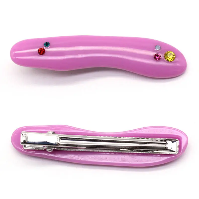 JIRIS New Arriving Candy Color Hairclip Resin Crystal Diamond Barrette Sweet Girls Fashion Hair Accessories Korean Style Hairgri