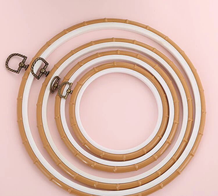 Embroidery Hoops Cross Stitch Hoop Ring Imitated Wood Display Frame