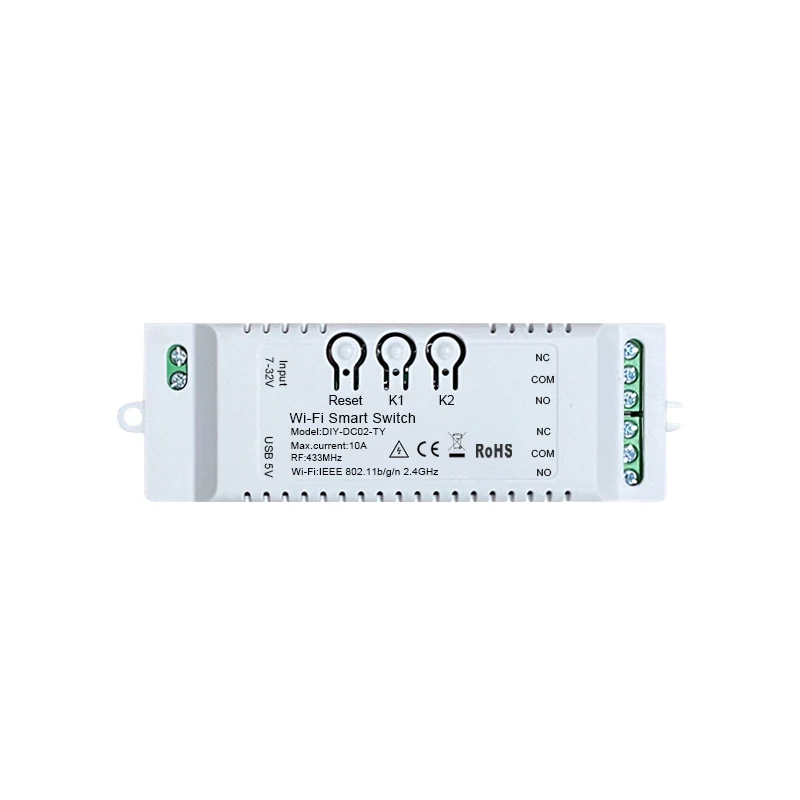 2CH Tuya Smart Switch Smart Life Module 7-32V Relay Hub WiFi RF Remote Control Voice Alexa Google Home