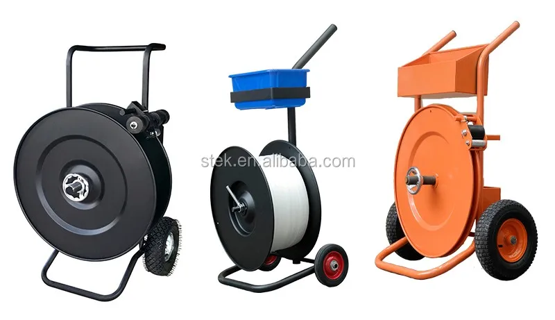STEK 29 Years in Market Black Strapping Dispenser Cart for PET/PP Straps Load 50kg