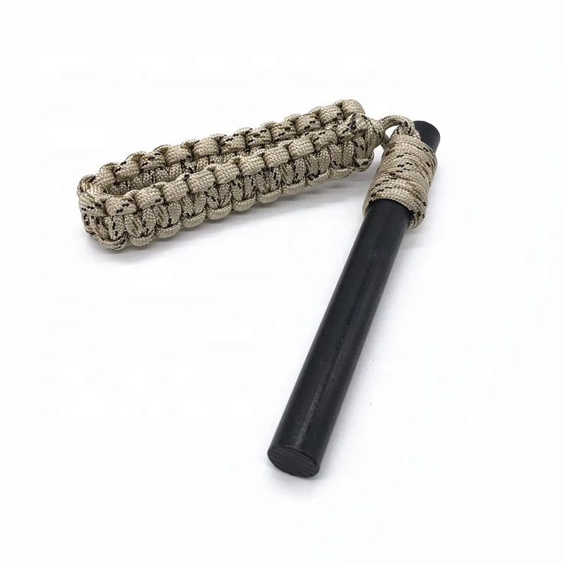 Outdoor survival kit magnesium flint stone rod fire starter with 550 paracord bracelet