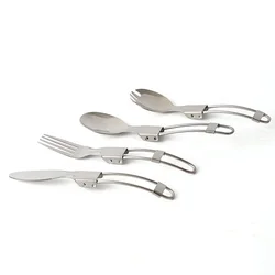Titanium Tableware Knife Fork Spoon Cutlery Camping Eating Utensil Flatware fork spoon spork knife