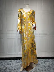 Puff Sleeve Turkey Muslim Dress Abayas For Women African India Maxi Dresses Islam Caftan Moroccan Kaftan Robe Party