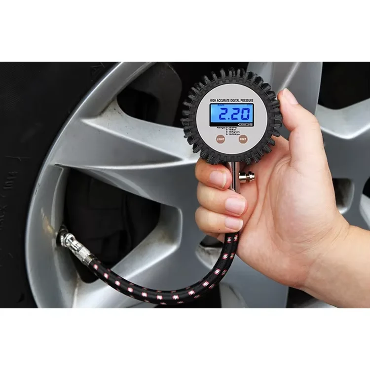 Cheap price Tire Digital Pressure Gauge LCD dial Air Pneumatic meter Manometer OEM customized MAX 250Psi 18Bar 1800Kpa 18kg/cm2
