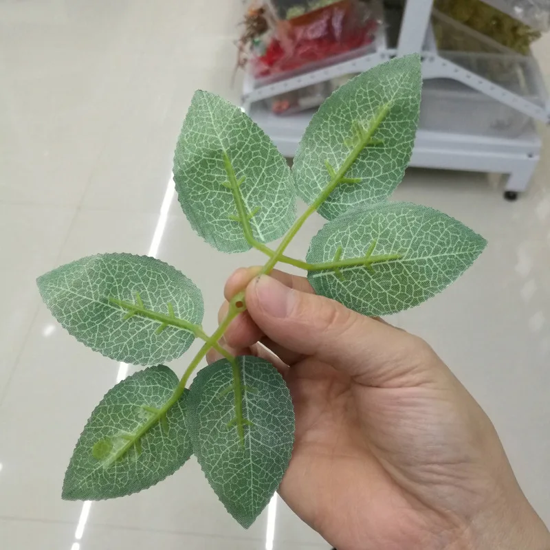 Artificial Rose Leaves Silk Greenery Plant Leaf for Wedding Bouquets Centerpieces Birthday Party Decorations Rose Vine