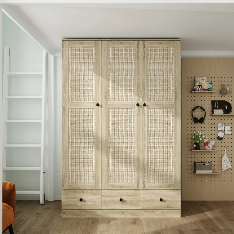 simple design nice wardrobe double wardrobe luxury rattan closet