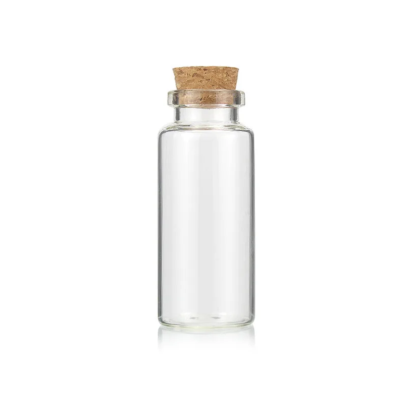 15ml 20ml 25ml 30ml 45ml Clear Glass Cork Bottle DIY Handcraft Round Glass Vials Wooden Cork