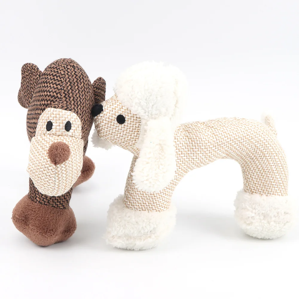 Linen Cloth Sound Bite-resistant Animal Dog Sexy Monkey Toys Best Chew Toys Teething Puppies Plush Dog Toys