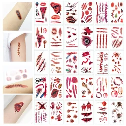 Cheap Custom Halloween Realistic Tattoo Scars Blood Wounds Tattoo Sticker For Holiday Decoration