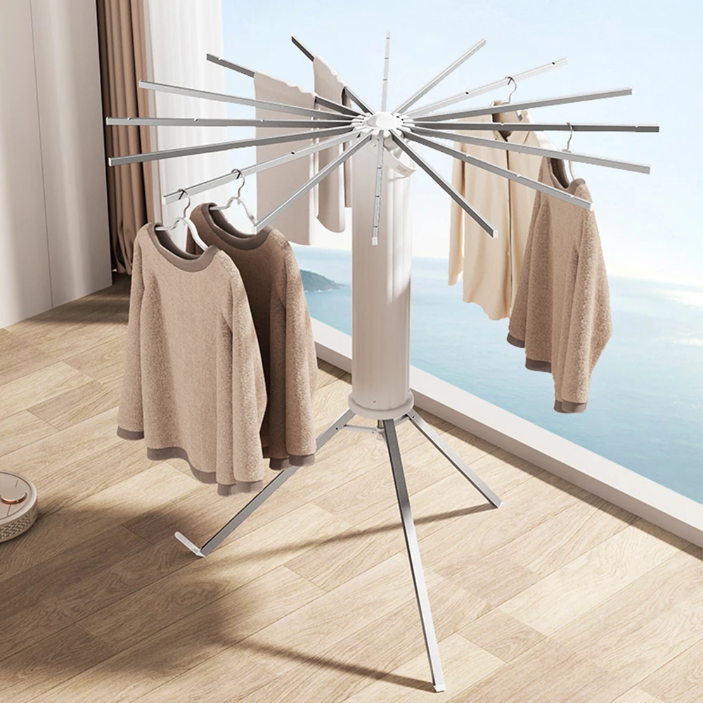 GG28 Aluminum Laundry Clothesline  Retractable Cloth Hook Drying Rack Folding Wall Mounted Clothes drying Rack Set
