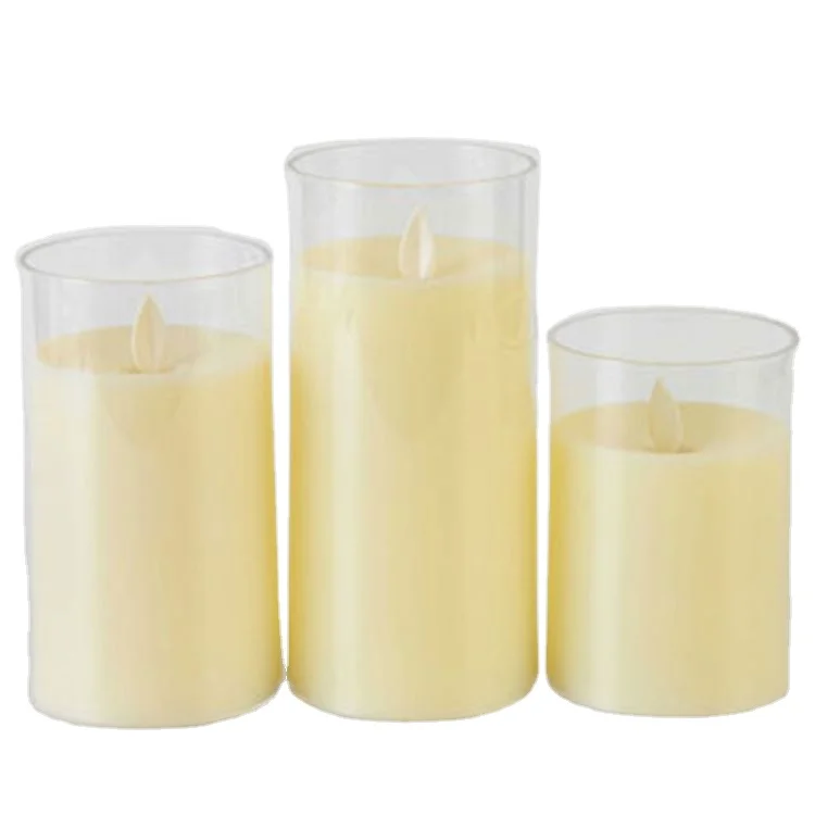 Various sizes of home decoration battery led candle light wholesale 4' 5' 6'with remote electric flameless pillar candles
