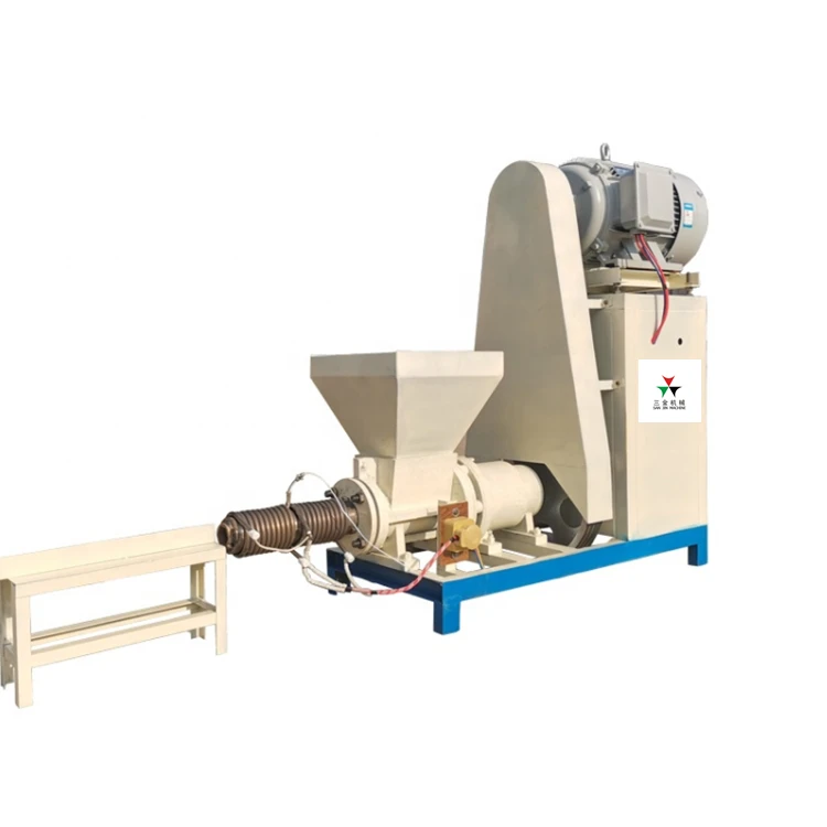 Sanjin brand high output small size rice husk wood waste coal briquette extruder pressing machine