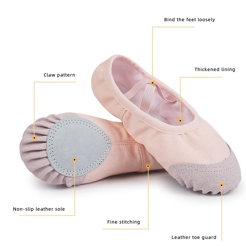 2024 Good Quality Flat Ballet Shoes Canvas Soft Sole Dance Ballet Point Shoes Ballerina Shoes Women Ballet Slipper For Girls