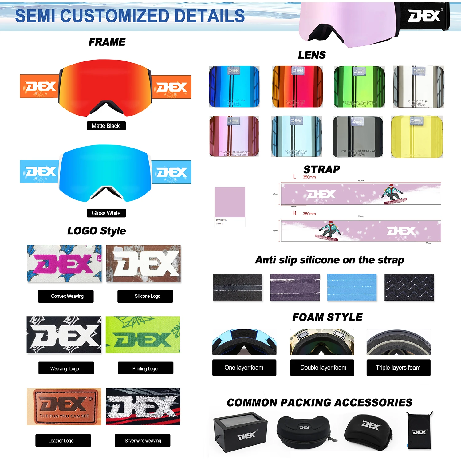 CE EN174 certified OEM ODM low MOQ custom snowmobile goggles, side-lock snowboard goggles magnetic snow glasses ski goggles