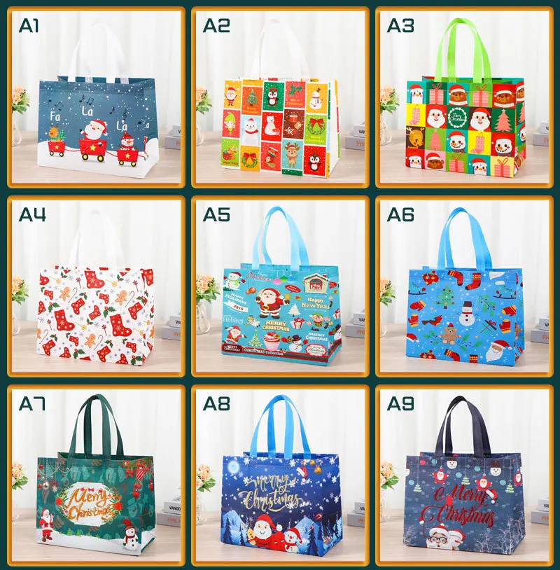 Custom Christmas Grocery Gift Bag Handmade Cheap Plain Promotional Pp Non Woven Tote Bag For Supermarket