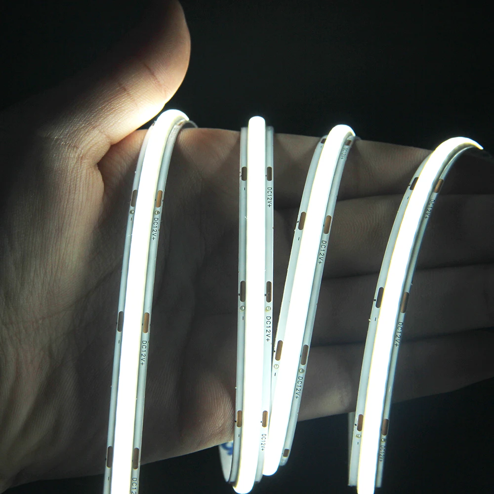 Cut Anywhere Dimmable 24V Flexible Cob Led Strip White 8 MM Cct 24V Low Voltage No Lighting Dots Cob Led Strip