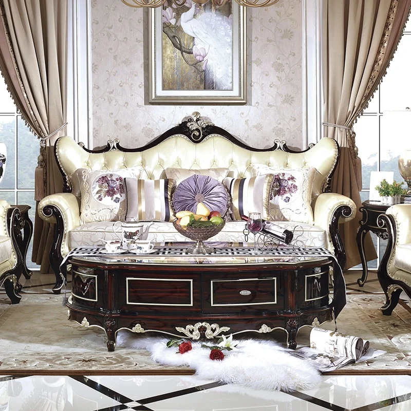 Best Seller Wood Carving Coffee Table, Living Room Furniture