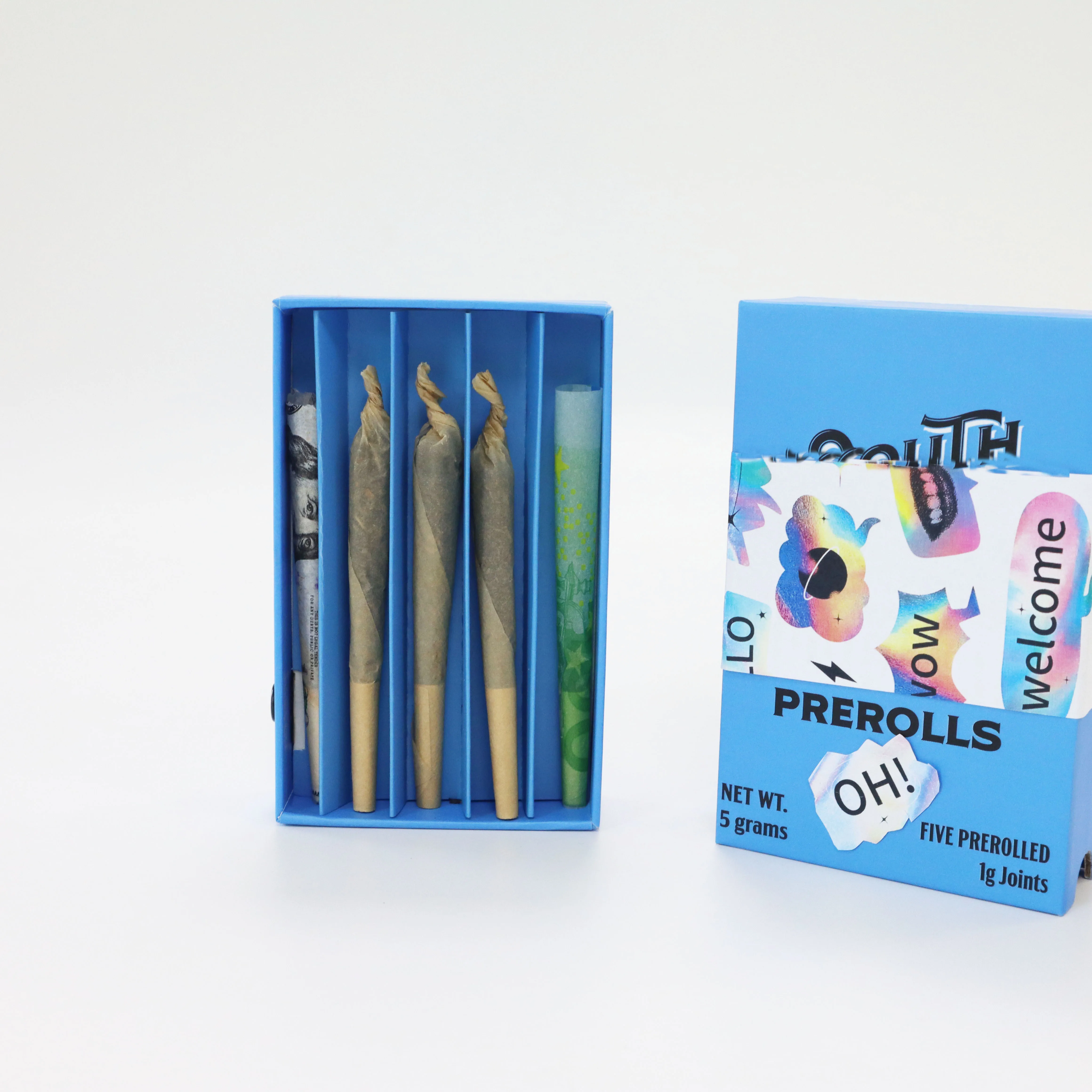 Childproof Paper Box Recyclable Child Resistant Custom Cartridge Syringe Pre Roll Sliding Packaging Box Stamping Foil Drawer Box