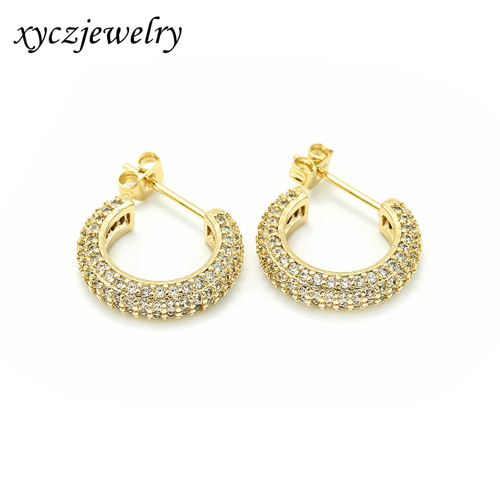 New design simple cz stud earrings hot sale fashion earrings 2019