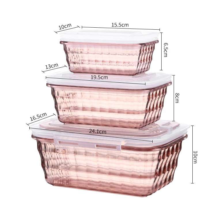 Fashion design food grade Anti fall hard PP crystal plastic food lunch box