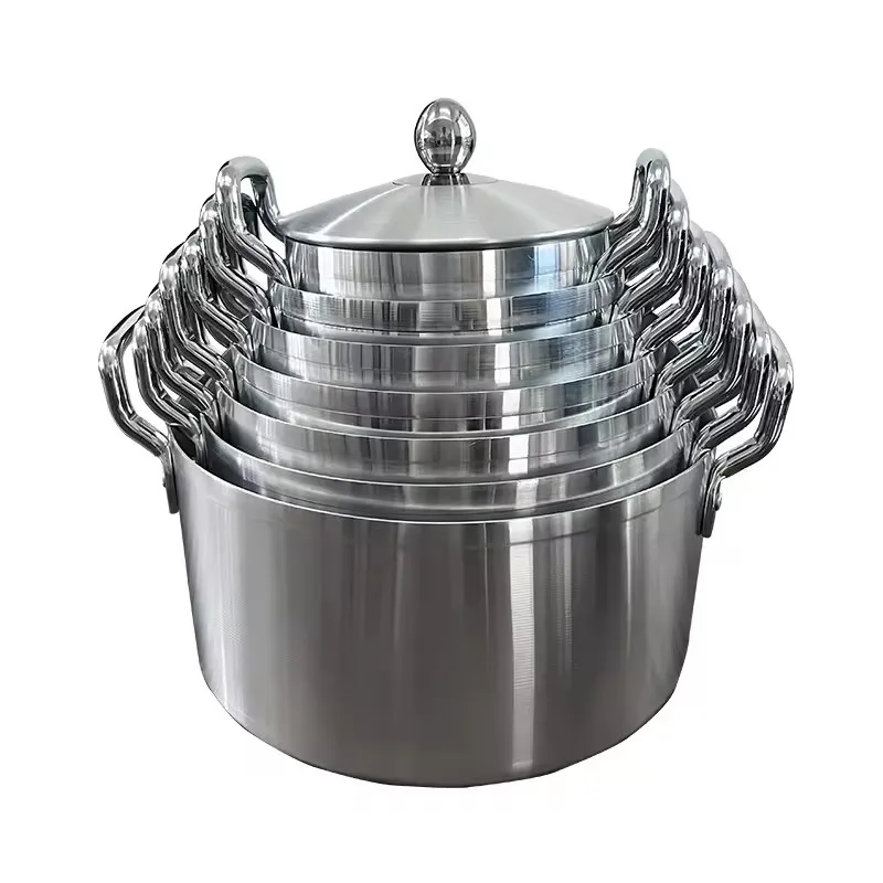 Heavy Thick 7 Aluminum Pot Cookware Sets Jogo De Panela Casseroles 16-28CM Wholesale Large Kitchenware Soup Stock Pots Pan Set