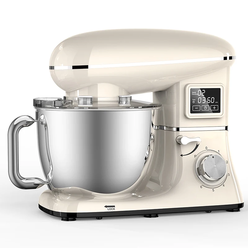GQF-SM1505HL OEM 5.5L 304 Stainless Steel Home Chef Machine 1500W Small Food Dough Blender Kneading Machine with Display Screen