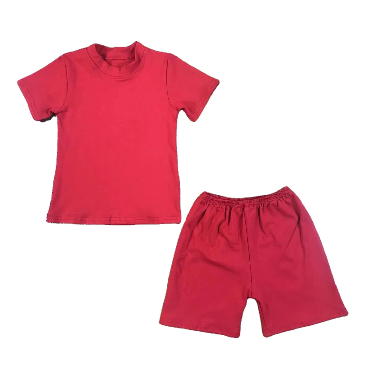 Wholesale boutique high quality boys casual and fashion boys print shorts suits for summer