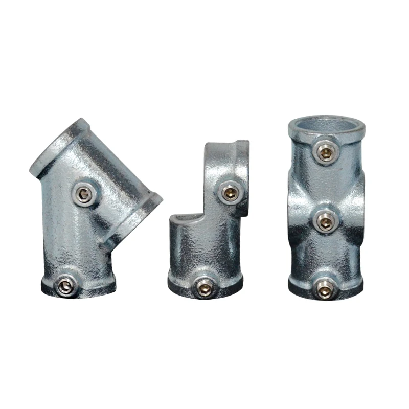 Handrail Fitting 90 Degree Round pipe Elbow malleable Connector And Cross Bar Holder