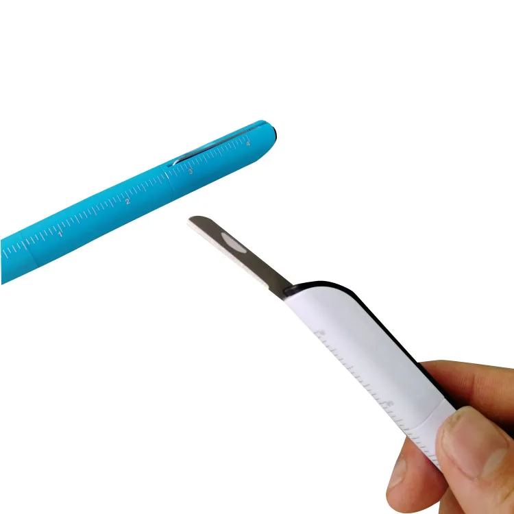 Promotional custom printed scissors knife rules multifunctional pen