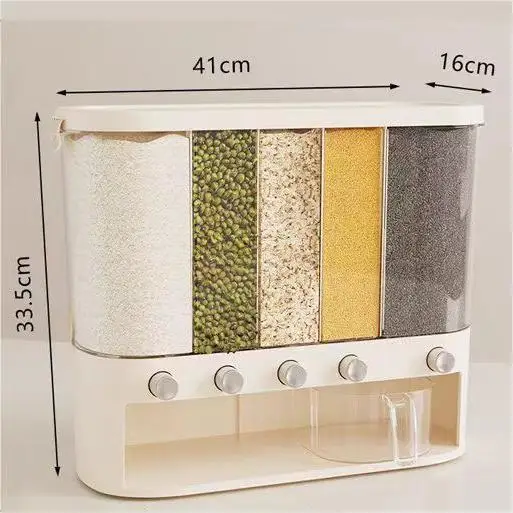 Food Storage Box top Plastic cereal Dispenser Storage Box Kitchen Food Grain Rice Container