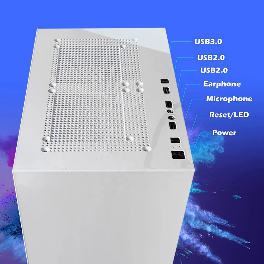 2022 OEM ATX пк корпус игровой ПК компьютерный башни HD USB3.0 компьютера из закаленного стекла