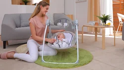 Baby Rocking Chair Baby Bed Gray Electric Swing/Music