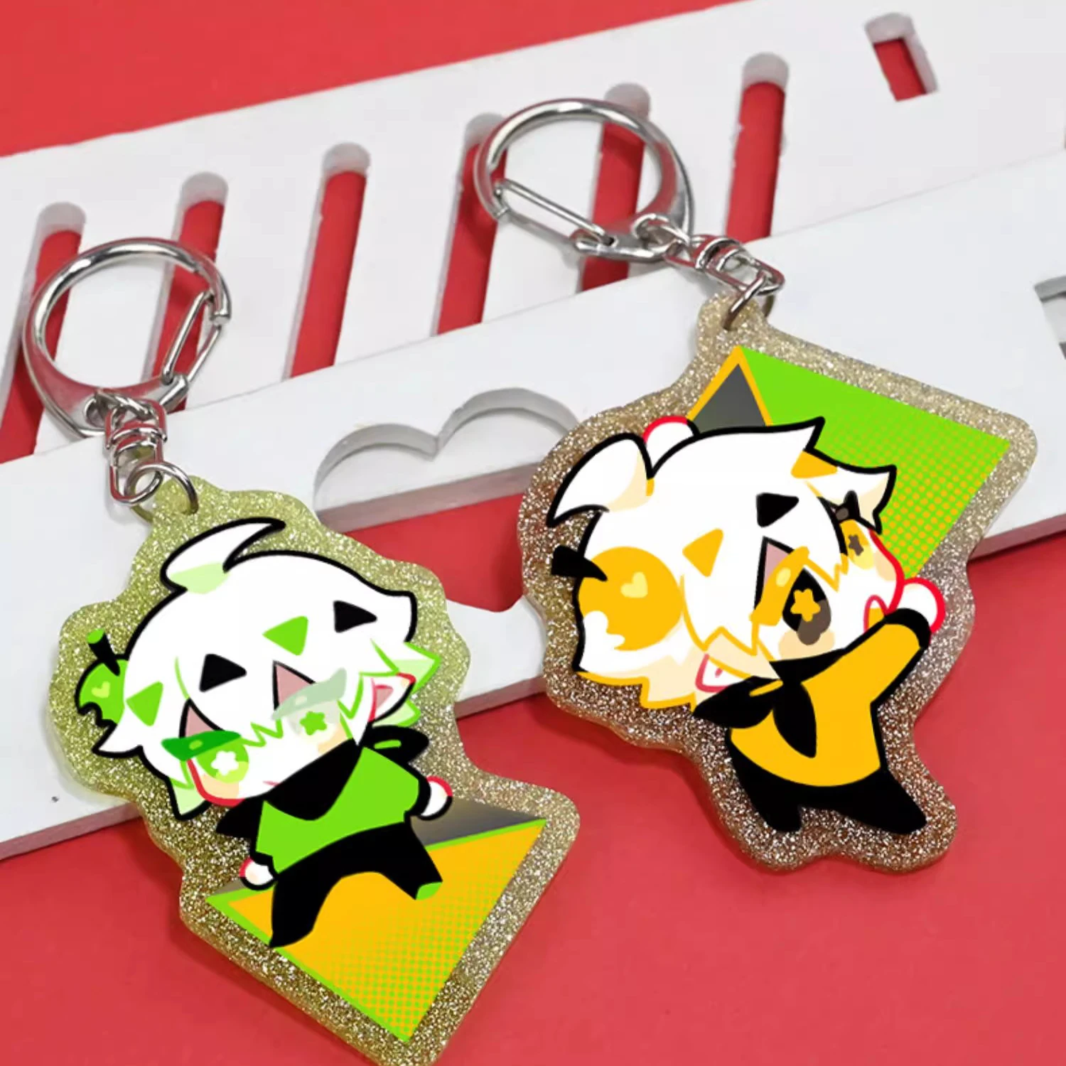 Custom Clear Acrylic Keychain Logo Cartoon Epoxy Keychain Charm Pin Stand Plastic Key Chain Anime Acrylic Keychain Custom