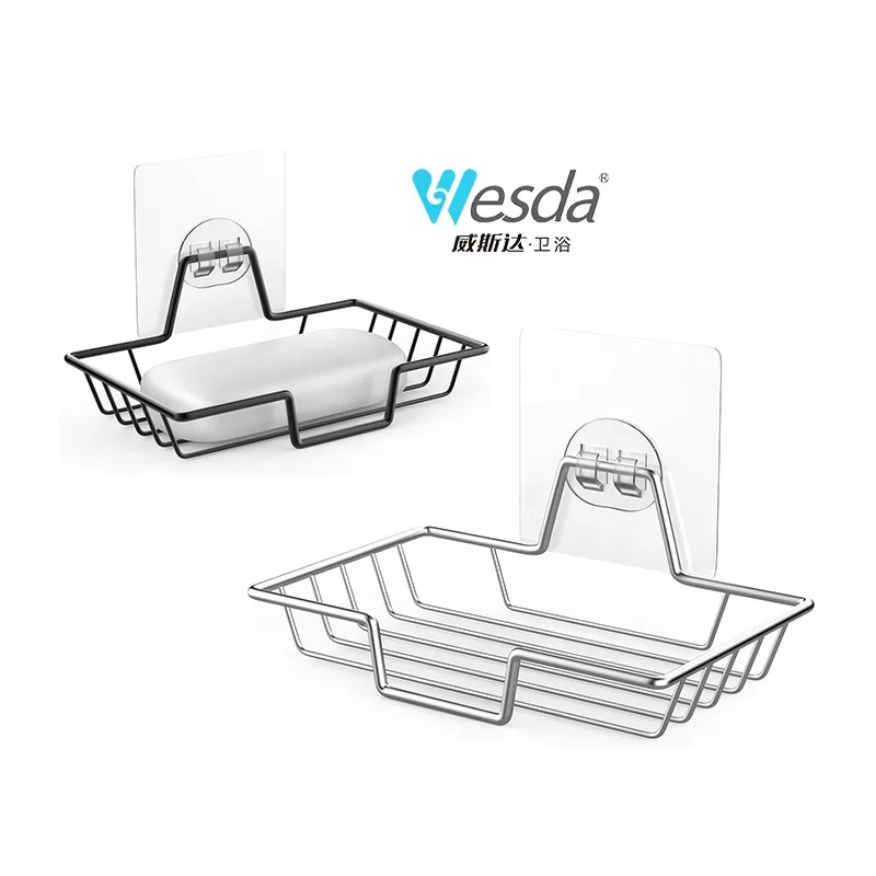 WESDA Hot Sale Custom Bathroom Shower Self Draining Stainless Steel Soap Saver Tray Bar Soap Dispenser Soap Dish Holder