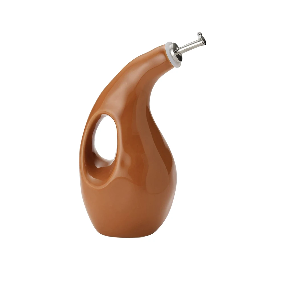 New Factory Custom Ceramic Olive Oil Bottle jar with with Spout Dispenser