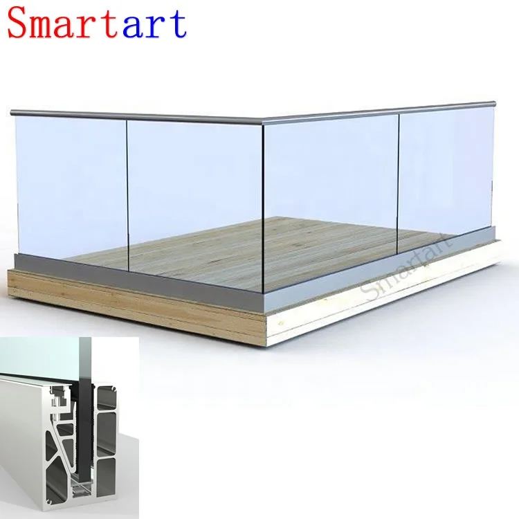 
YiGo New designed LED light Product Frameless Glass Railing/Balustrade/handrail Aluminum channel without glass 