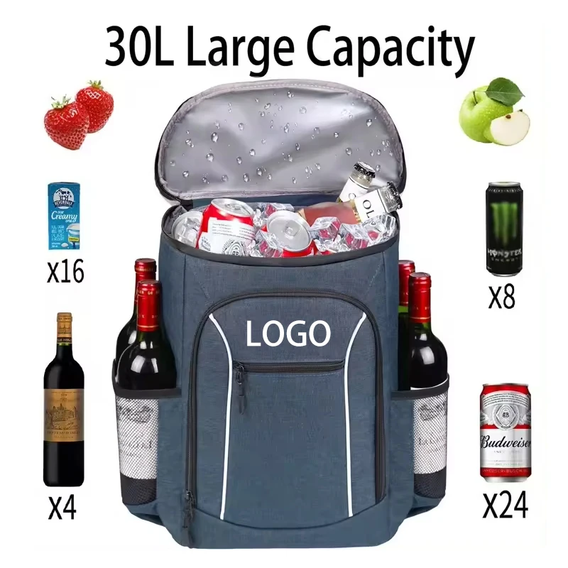 Custom Premium PEVA Golf Wine Beer Large Cooler Bag Outdoor Picnic Beach Camping Hiking Trips Insulated Cooler Backpack