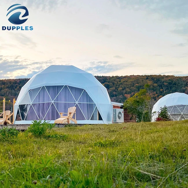 Hot Dip Galvanized Steel Tube PVC Glamping Geodesic Dome House Tent Clear Igloo Dome Tent