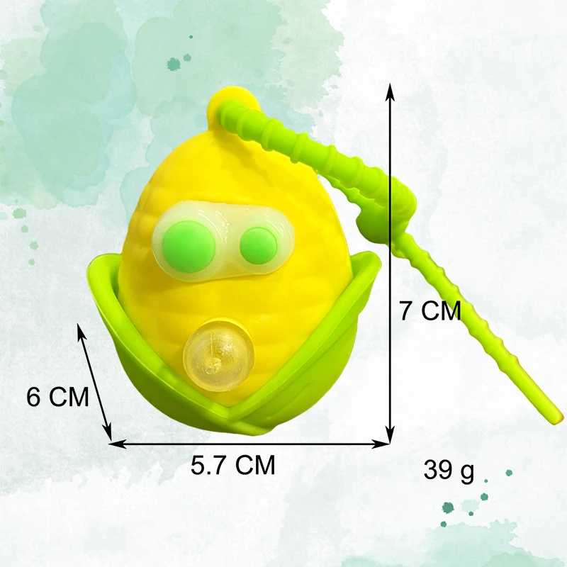 CXL Creative Funny Cute  silicone Corn Keychain Toy Squeezable Sensory Child Bubble Blowing Pop Eye Toy