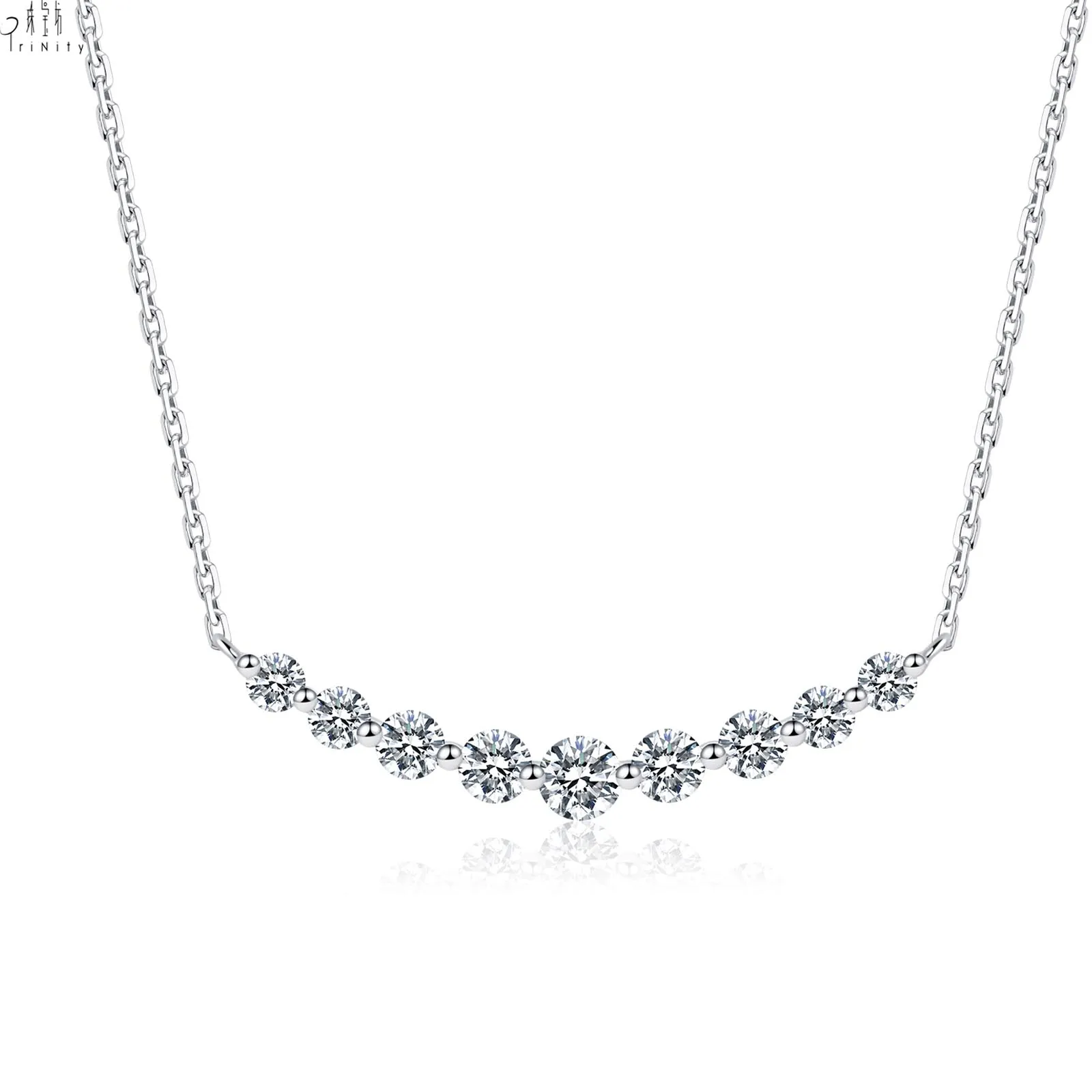 High Quality Fine Jewelry Design 18K Solid Gold Natural Diamond Necklace For Girls