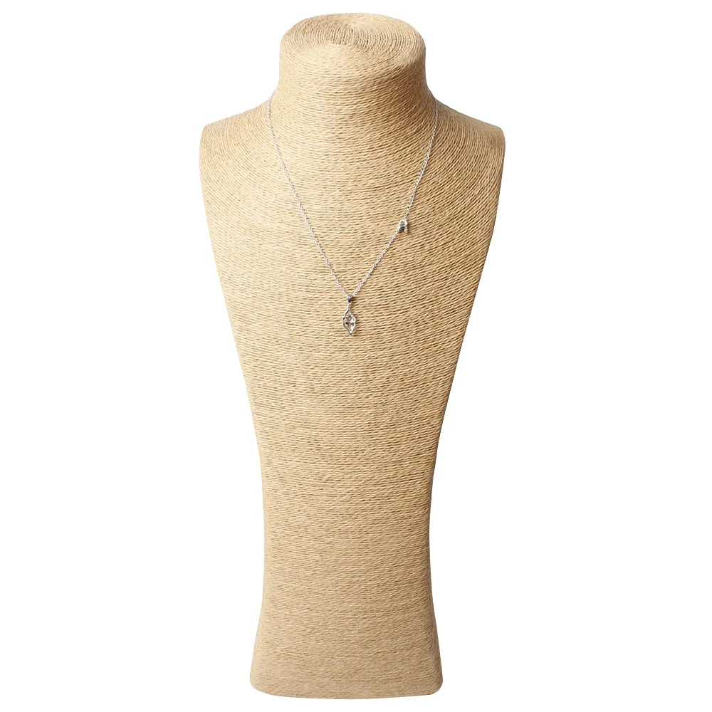 67227A  3-D Twine Decorative Mannequin Bust Jewelry Stand/Necklace Display Holder