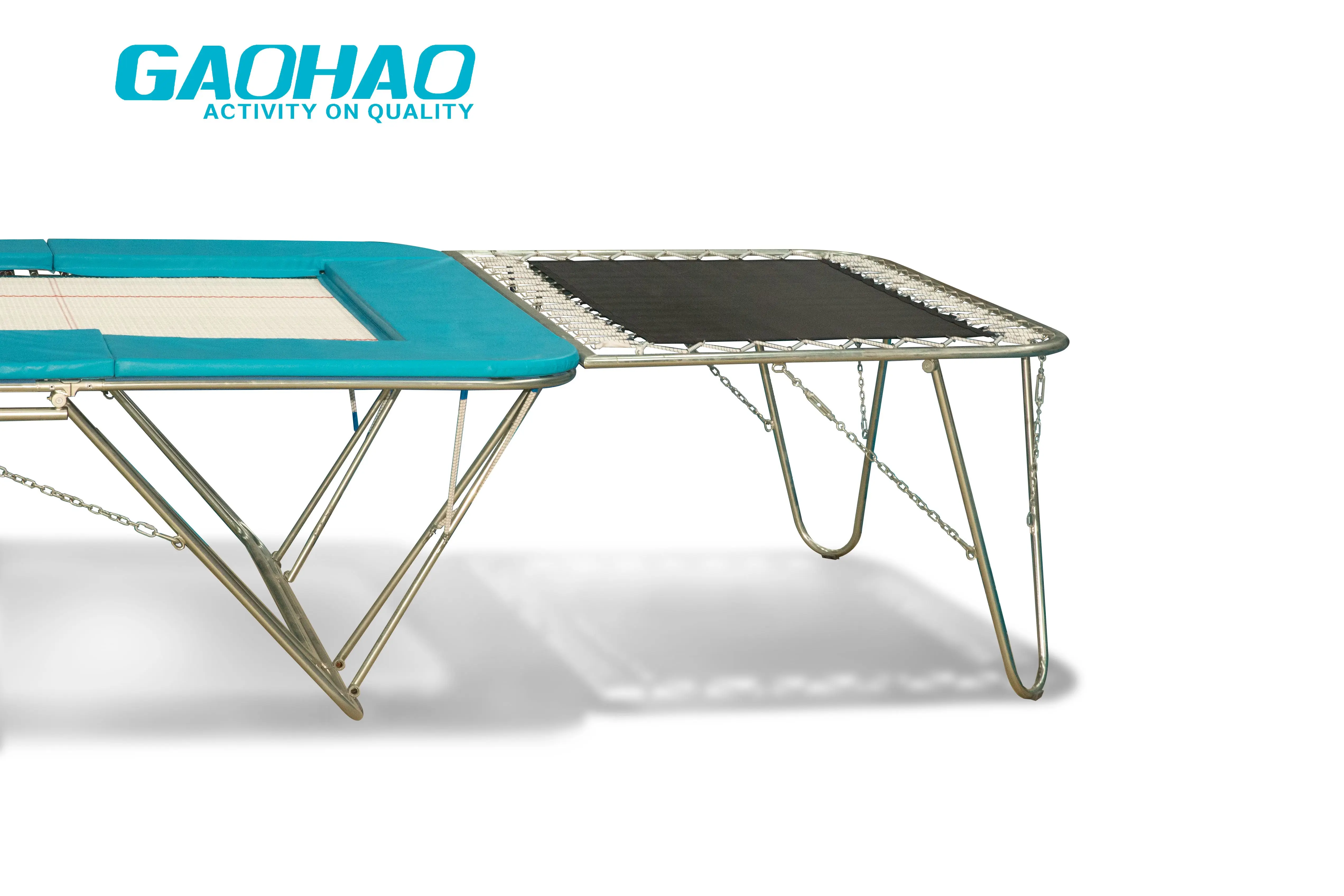 Gaohao master trampoline for gym training and competition Europe trampoline with safety pad strong springs quickly open and fold