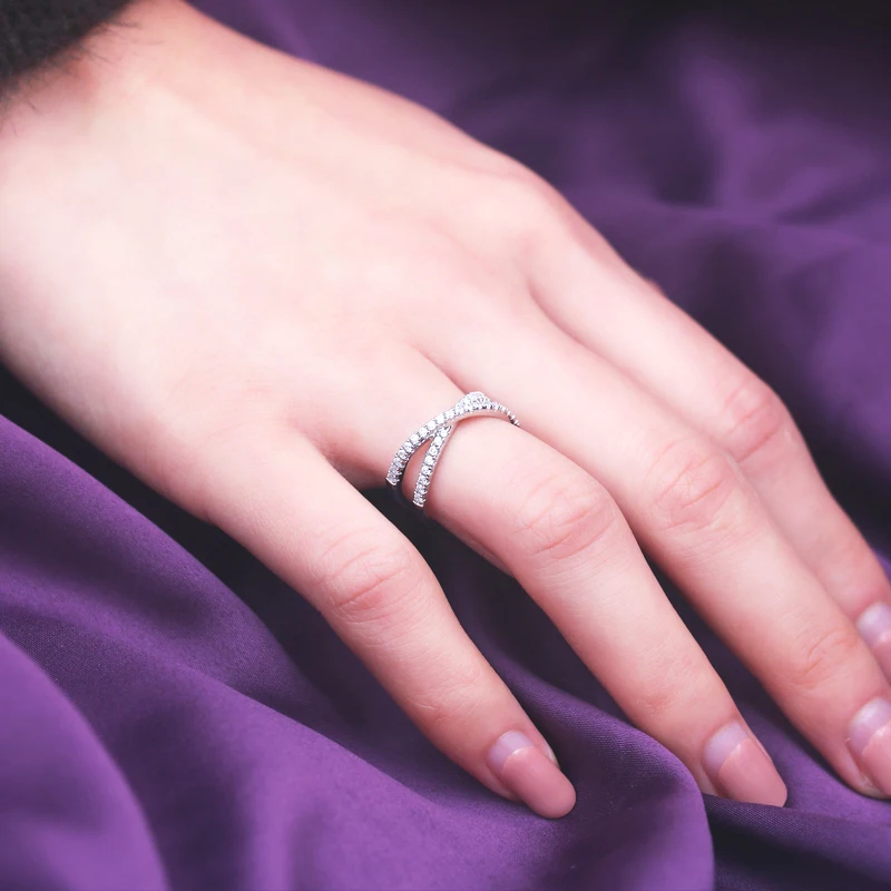  Серебряное кольцо lab grown diamond eternity 14k белое золото бриллиантовое серебро 925 пробы Китай cz