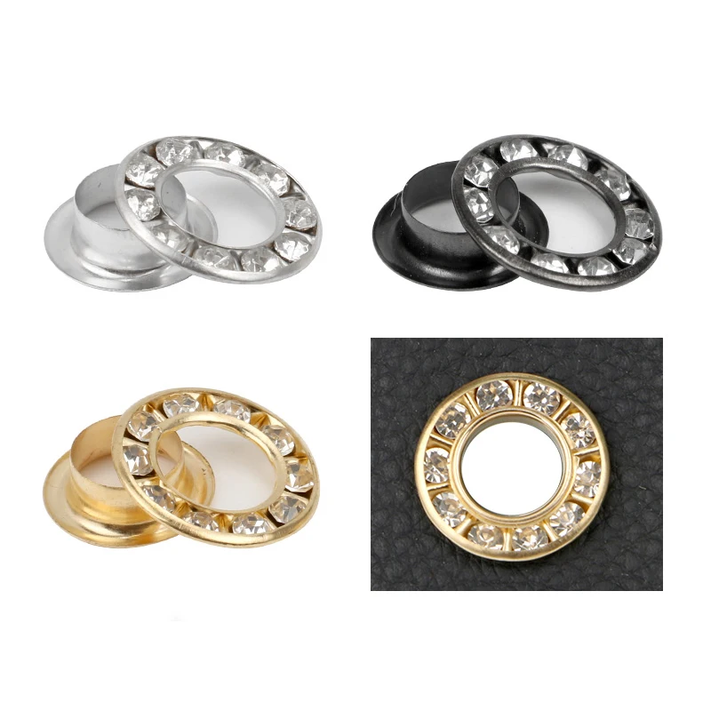 Eyelets Buckle Glass Diamond Brass Wallet Eyelet Installation Tool Shoe Metal Hole Leather Rivets Button Hollow Clothing Snap