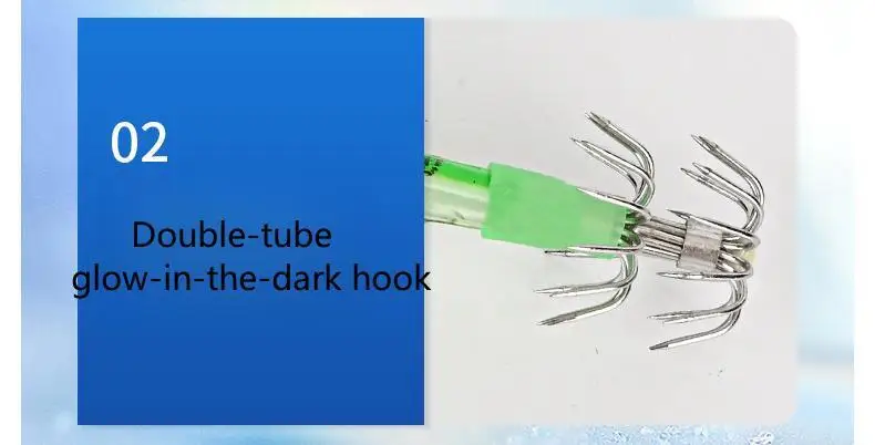 New 103mm9.3g Luminous Fishing Lure Artificial Squid Hook Jig For Wood Shrimp Lure Hard Bait Octopus