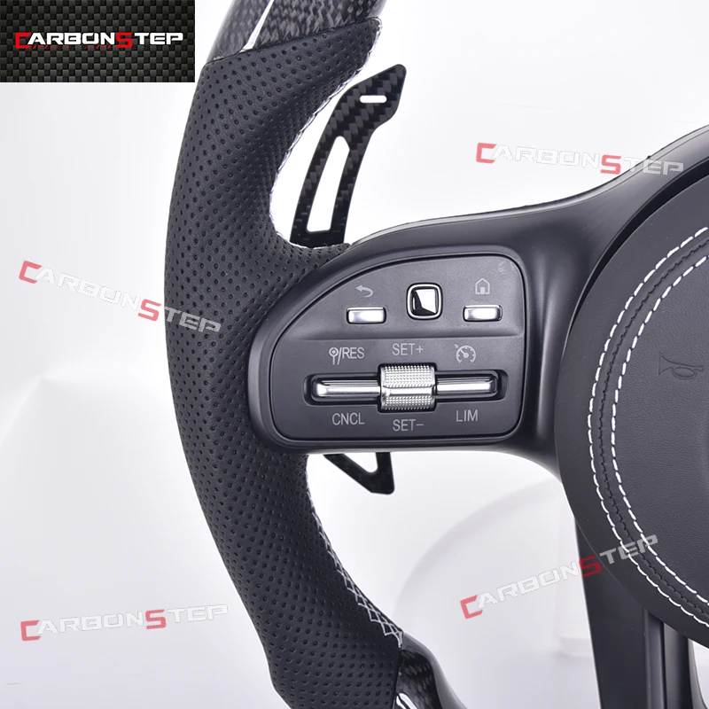 For Mercedes Benz W205 AMG W124 CLA C63s S550 C63 AMG GT SL500 G63 SLK R172 GLE63 W220 W166 E53 Carbon Fiber Steering Wheel