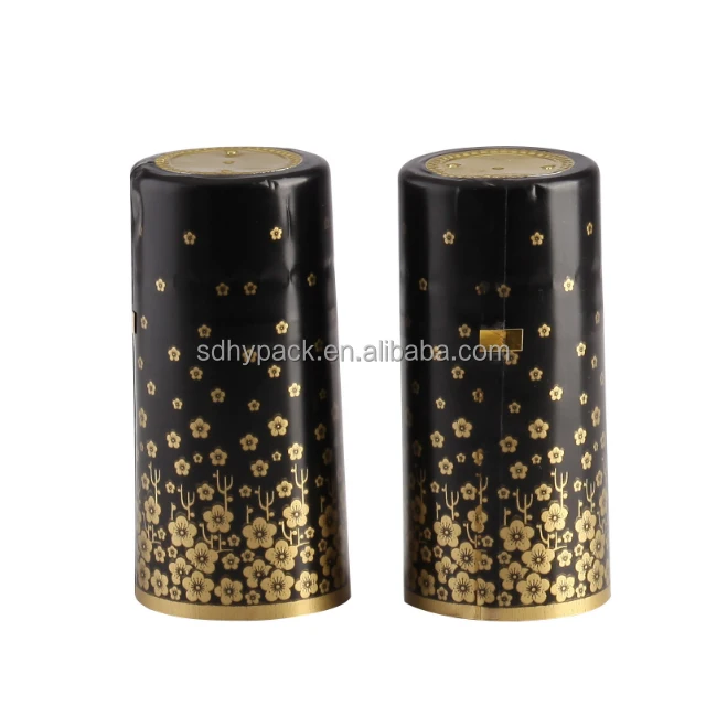 Customized vodka whiskey liquor bottle wine glass bottle heat shrink wraps pvc heat shrink cap seal